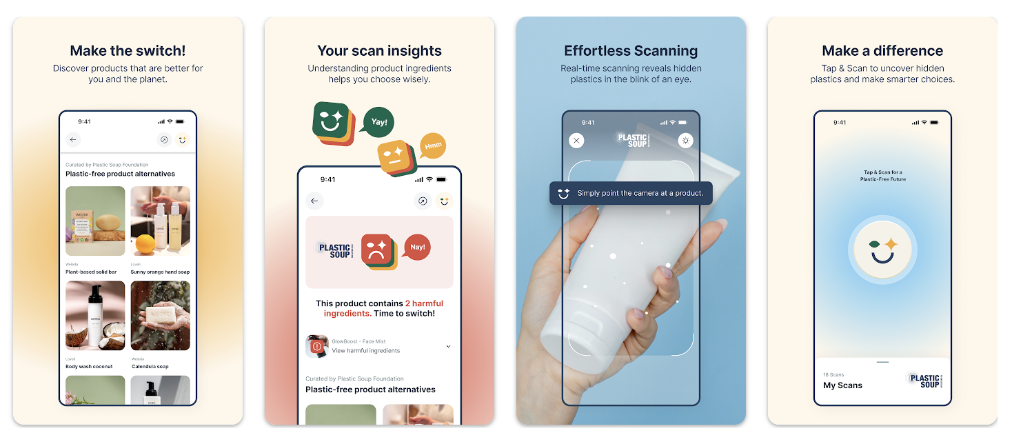 Scan producten met PlasticFreeFuture app gemaakt door Ninjible